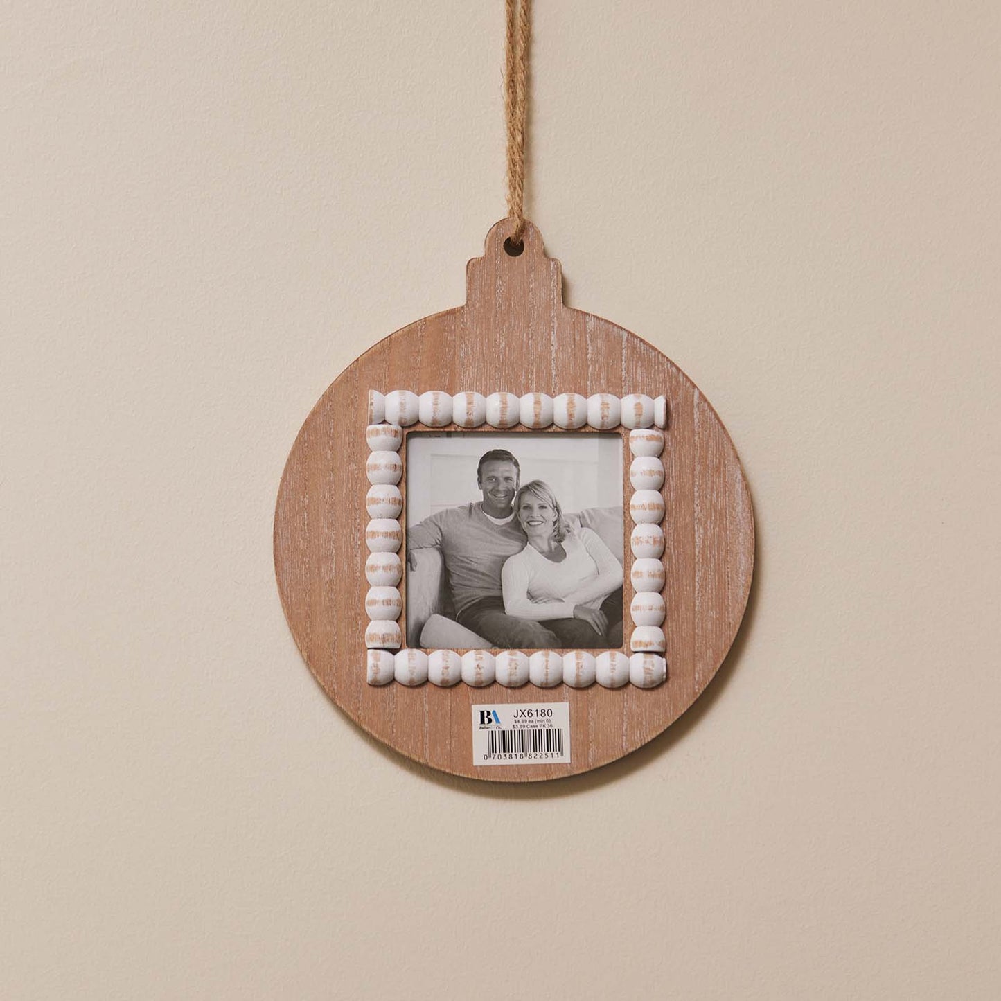 JX6180 |Study & Bedroom Decorations Natural Wood Small Square Photo Hanging Photo Frame - Christmas Decorations |20x1.6x24 cm | 20x1.6x24cm