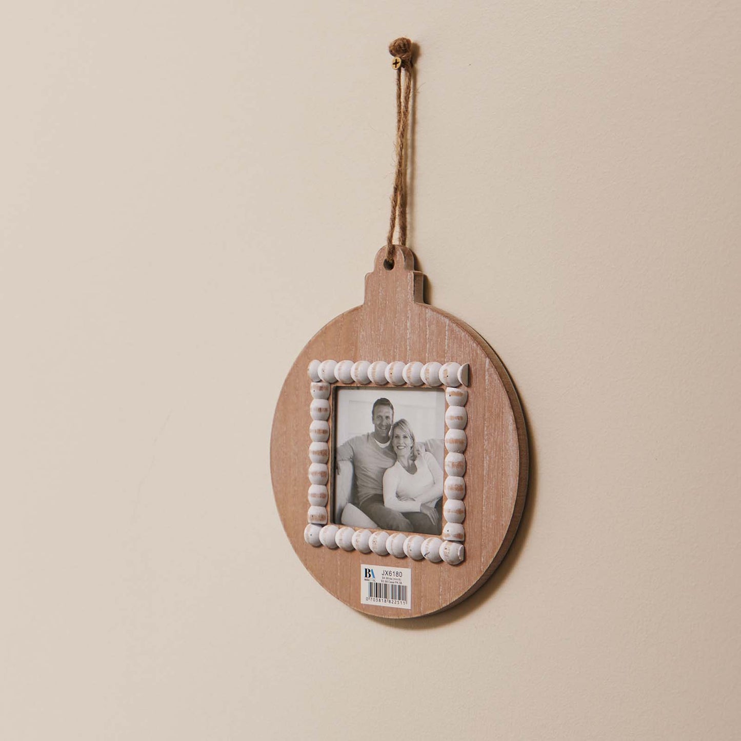 JX6180 |Study & Bedroom Decorations Natural Wood Small Square Photo Hanging Photo Frame - Christmas Decorations |20x1.6x24 cm | 20x1.6x24cm