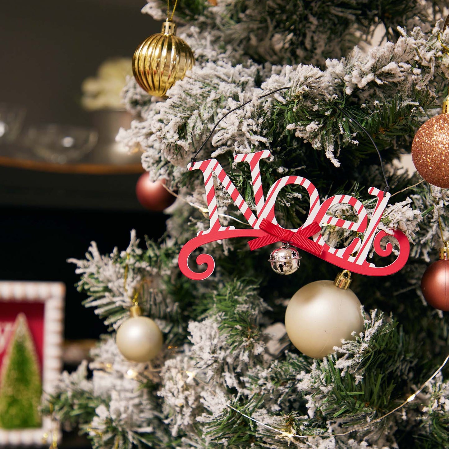 JX6193 |christmas decorations "Noel" Red Christmas Tree Ornament Christmas Decorations | 16x2x9cm