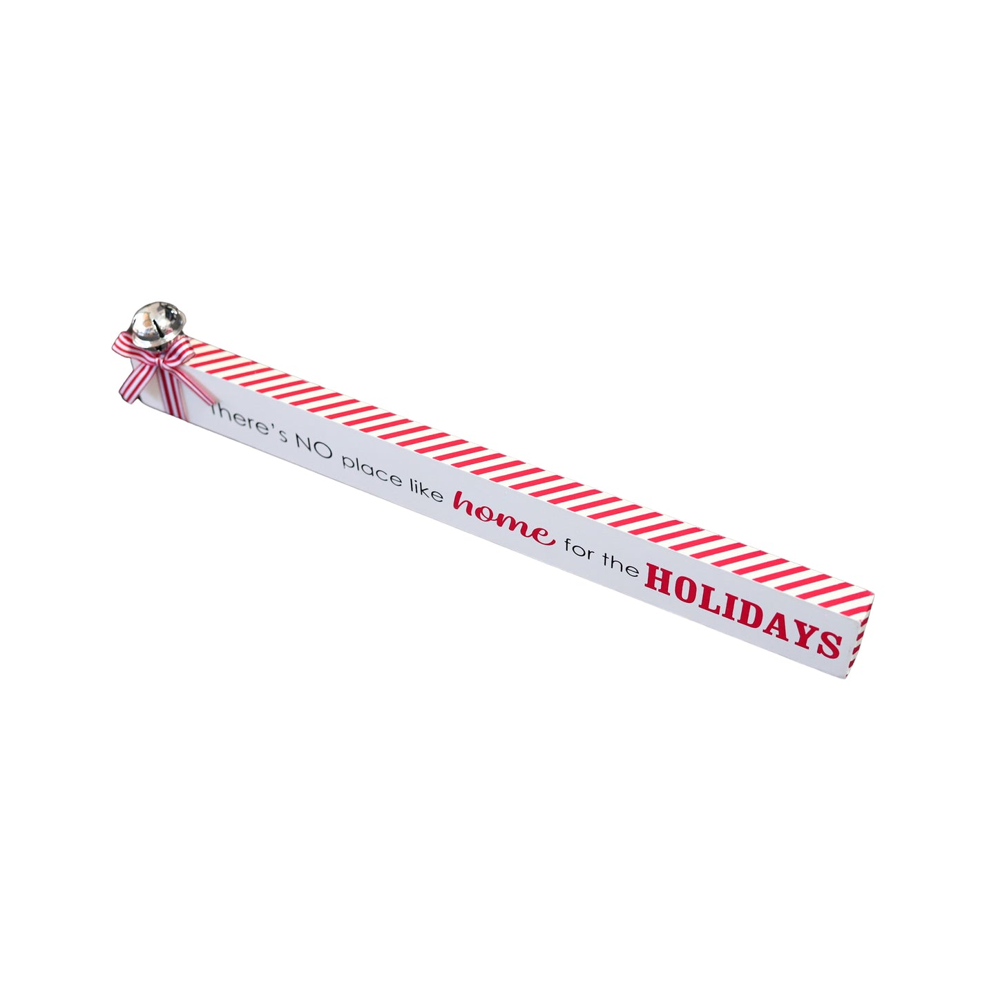 JX6315 |christmas decorations Wooden Christmas tabletop signs with bell and candy cane strip bows Home Holidays 40x1.8x7CM