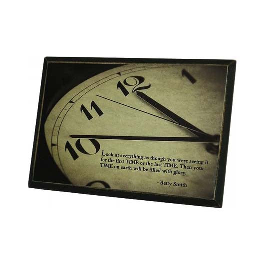 KK1764 - Desk blk/wh TIME.... plaque | 24x16cm