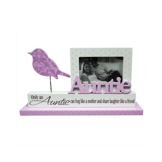 KK2393-Aun Pastel swirl Aunt cutout ph/frame | 22 x 12 x 5cm