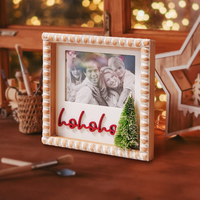 'HoHoHo' -Christmas decorations Wooden Christmas Photo Frame