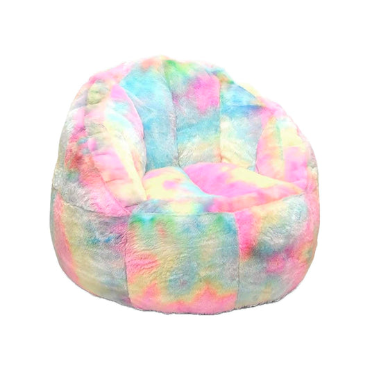 CB051｜Kids Rainbow Fur Bean Bag Chair - Cover Only