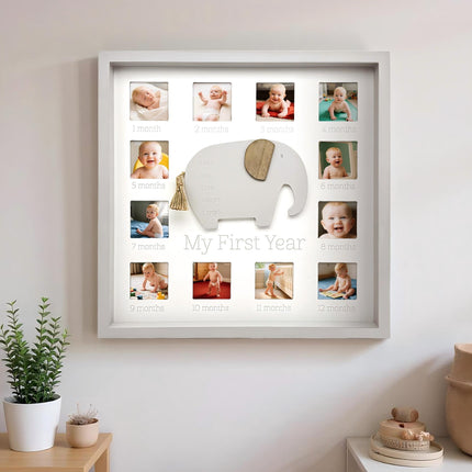 Baby First Year Photo Frame with Cute Elephant Design