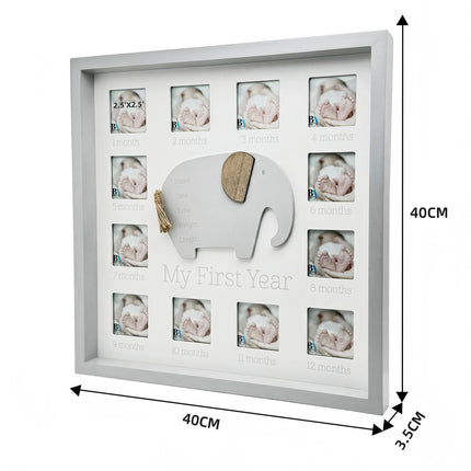 Baby First Year Photo Frame with Cute Elephant Design