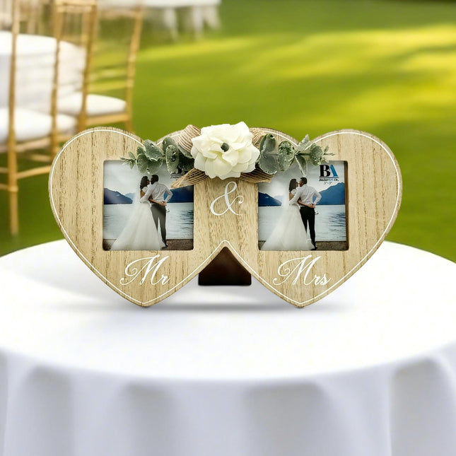 Wooden Double Photo Frame Dual Picture Frame