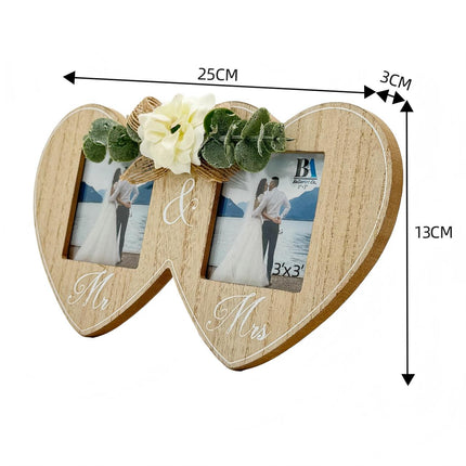 Wooden Double Photo Frame Dual Picture Frame