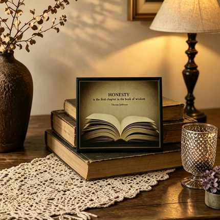Honesty Desk Plaque - Black & White Inspirational Decor