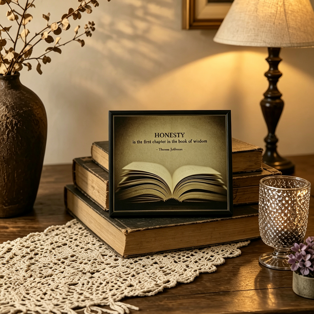 Honesty Desk Plaque - Black & White Inspirational Decor