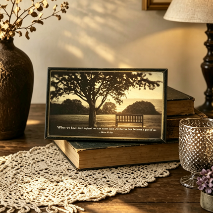 Love Never Lost Quote Desk Plaque - Inspirational Decor
