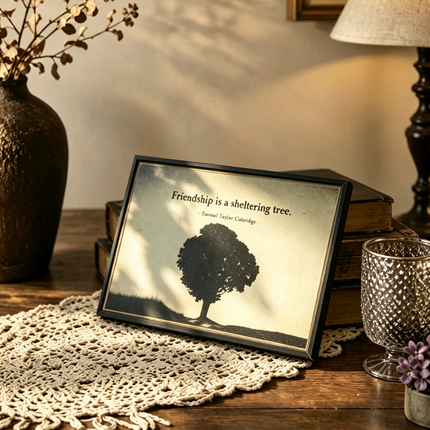 Coleridge Friendship Quote Desk Decor - Sheltering Tree Plaque