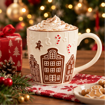 Ceramic Christmas Gingerbread House Mug