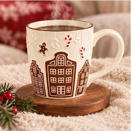 Ceramic Christmas Gingerbread House Mug