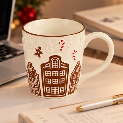 Ceramic Christmas Gingerbread House Mug