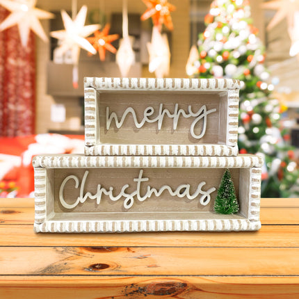 Christmas decorations 'Merry Christmas' Wooden Decorations Set