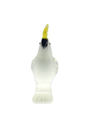 Handmade Sulphur-crested Cockatoo Glass Bird Figurine