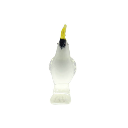 Handmade Sulphur-crested Cockatoo Glass Bird Figurine