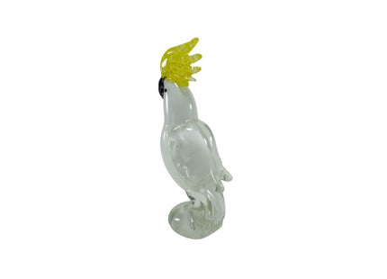 Handmade Sulphur-crested Cockatoo Glass Bird Figurine