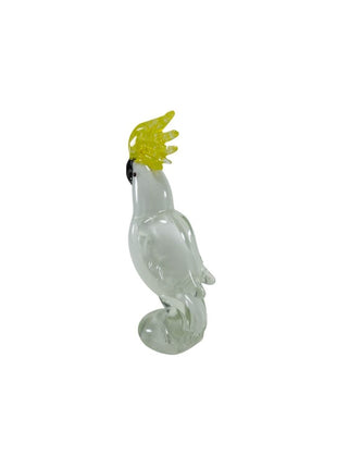 Handmade Sulphur-crested Cockatoo Glass Bird Figurine