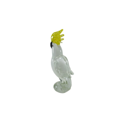Handmade Sulphur-crested Cockatoo Glass Bird Figurine