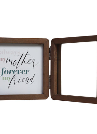 4x4 Double Picture Frames Photo Shadow Box Frames Wooden and Glass Front Mother’s Day Gifts You’re Mom Also Friend Opening Folding on Desktop or Table 1