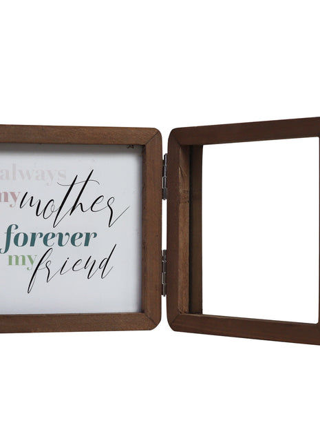 4x4 Double Picture Frames Photo Shadow Box Frames Wooden and Glass Front Mother’s Day Gifts You’re Mom Also Friend Opening Folding on Desktop or Table 1