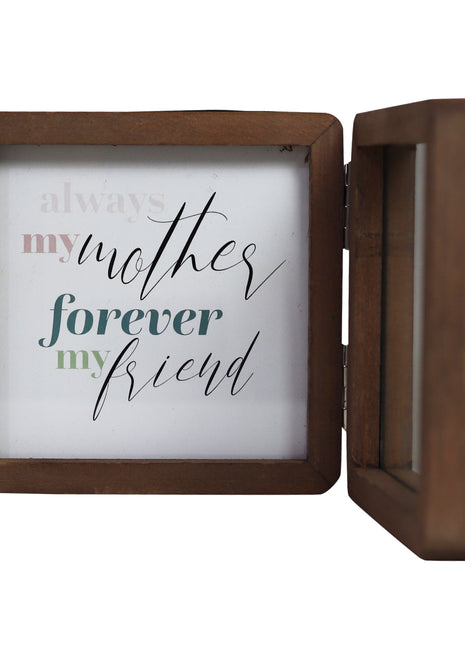 4x4 Double Picture Frames Photo Shadow Box Frames Wooden and Glass Front Mother’s Day Gifts You’re Mom Also Friend Opening Folding on Desktop or Table 2
