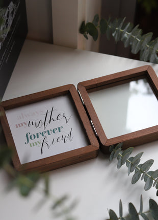 4x4 Double Picture Frames Photo Shadow Box Frames Wooden and Glass Front Mother’s Day Gifts You’re Mom Also Friend Opening Folding on Desktop or Table 3
