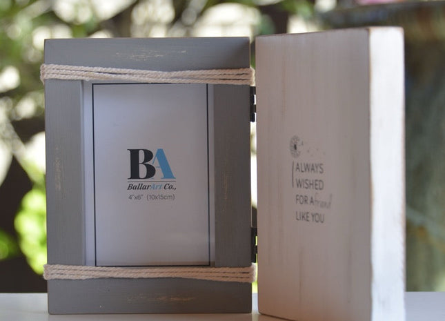 Charming vintage-inspired WDF wooden photo frame featuring a meaningful quote, I Always Wished for a Friend Like You, perfect for home decor or room decoration. This stylish picture frame complements various furniture styles and makes a thoughtful gift for any occasion. Ideal for capturing cherished memories in a timeless design. 1
