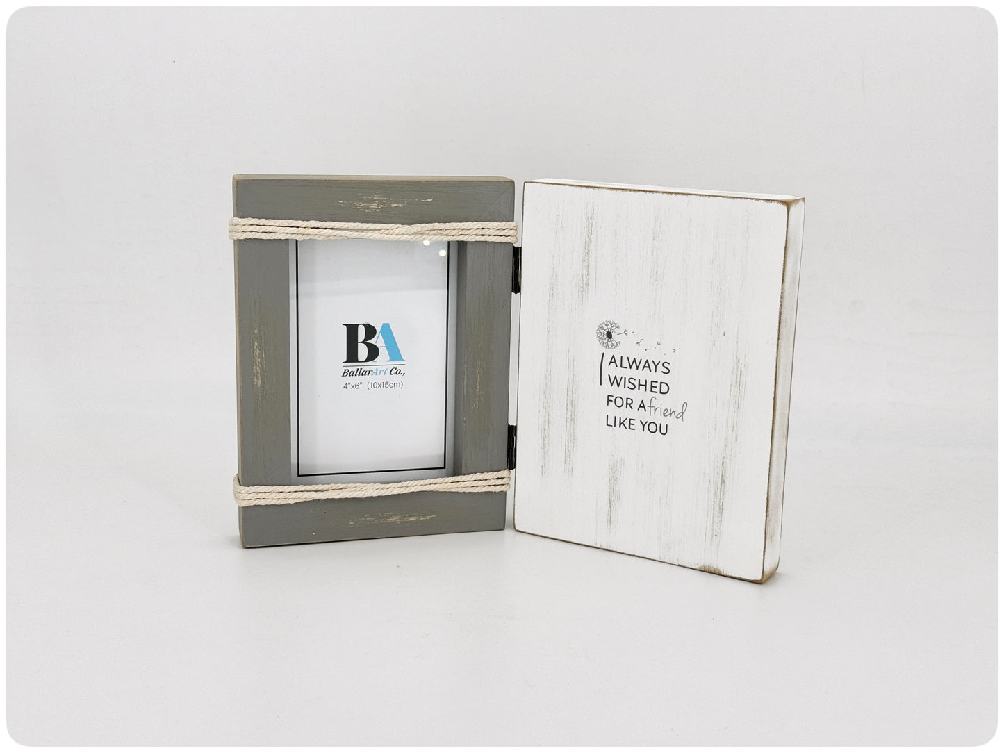 Charming vintage-inspired WDF wooden photo frame featuring a meaningful quote, I Always Wished for a Friend Like You, perfect for home decor or room decoration. This stylish picture frame complements various furniture styles and makes a thoughtful gift for any occasion. Ideal for capturing cherished memories in a timeless design. 2
