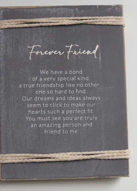 Charming vintage-inspired WDF wooden photo frame featuring a meaningful quote, Forever Friend, perfect for home decor or room decoration. This stylish picture frame complements various furniture styles and makes a thoughtful gift for any occasion. Ideal for capturing cherished memories in a timeless design. 2
