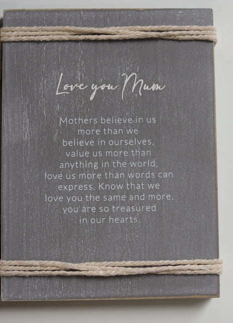 Charming vintage-inspired WDF wooden photo frame featuring a meaningful quote, Love You Mum, perfect for home decor or room decoration. This stylish picture frame complements various furniture styles and makes a thoughtful gift for any occasion. Ideal for capturing cherished memories in a timeless design. 2
