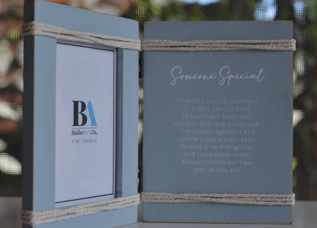 Charming vintage-inspired WDF wooden photo frame featuring a meaningful quote, Someone Special, perfect for home decor or room decoration. This stylish picture frame complements various furniture styles and makes a thoughtful gift for any occasion. Ideal for capturing cherished memories in a timeless design. 1
