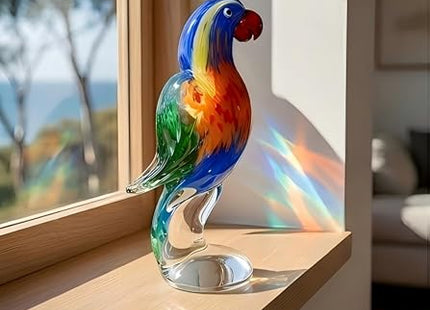 Parrot Lorikeet Hand Blown Bird Statue Sculptrue -  Australian Native Bird Decor