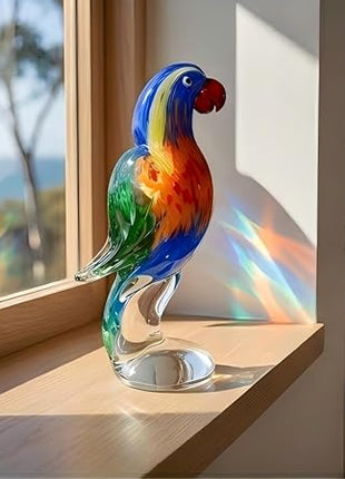 Parrot Lorikeet Hand Blown Bird Statue Sculptrue -  Australian Native Bird Decor