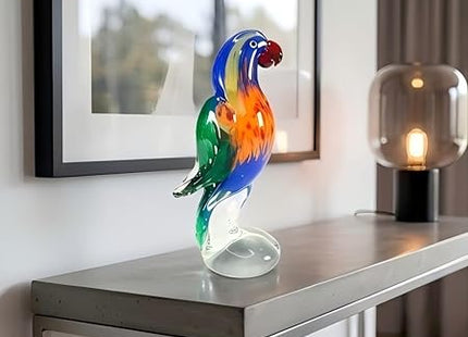 Parrot Lorikeet Hand Blown Bird Statue Sculptrue -  Australian Native Bird Decor