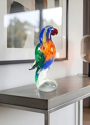 Parrot Lorikeet Hand Blown Bird Statue Sculptrue -  Australian Native Bird Decor