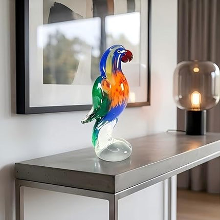 Parrot Lorikeet Hand Blown Bird Statue Sculptrue -  Australian Native Bird Decor