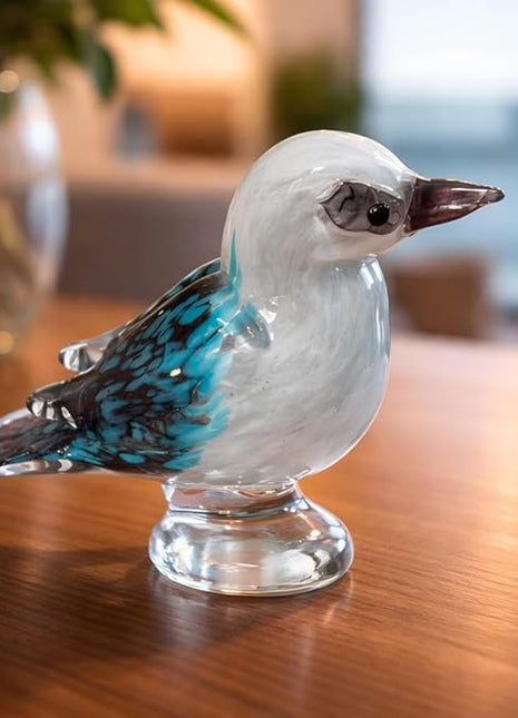 Kookaburra Hand Blown Glass Bird Statue Sculptrue -  Native Australian Animal Statue