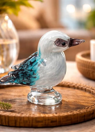 Kookaburra Hand Blown Glass Bird Statue Sculptrue -  Native Australian Animal Statue