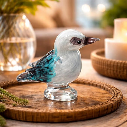 Kookaburra Hand Blown Glass Bird Statue Sculptrue -  Native Australian Animal Statue