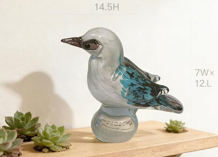 Kookaburra Hand Blown Glass Bird Statue Sculptrue -  Native Australian Animal Statue