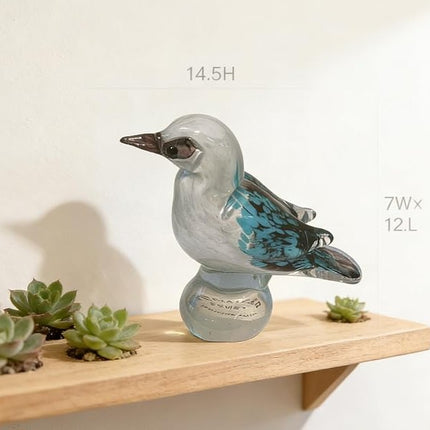 Kookaburra Hand Blown Glass Bird Statue Sculptrue -  Native Australian Animal Statue