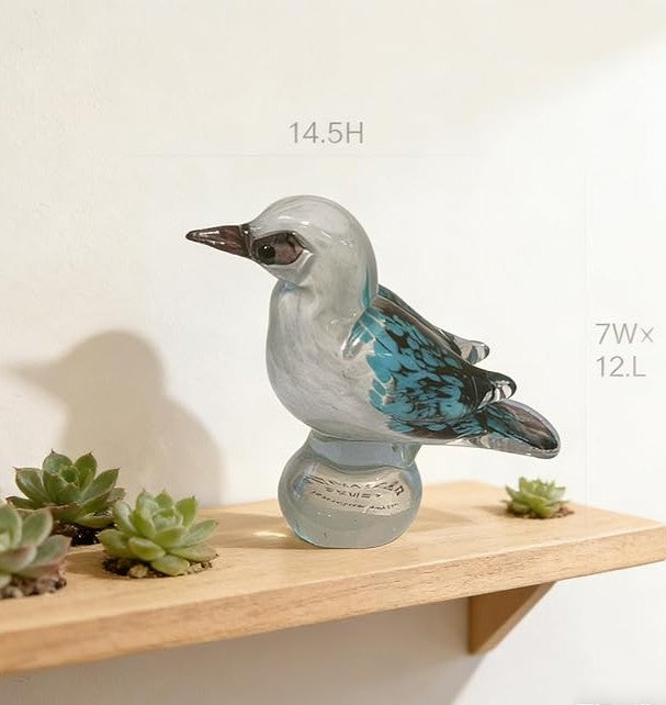 Kookaburra Hand Blown Glass Bird Statue Sculptrue -  Native Australian Animal Statue