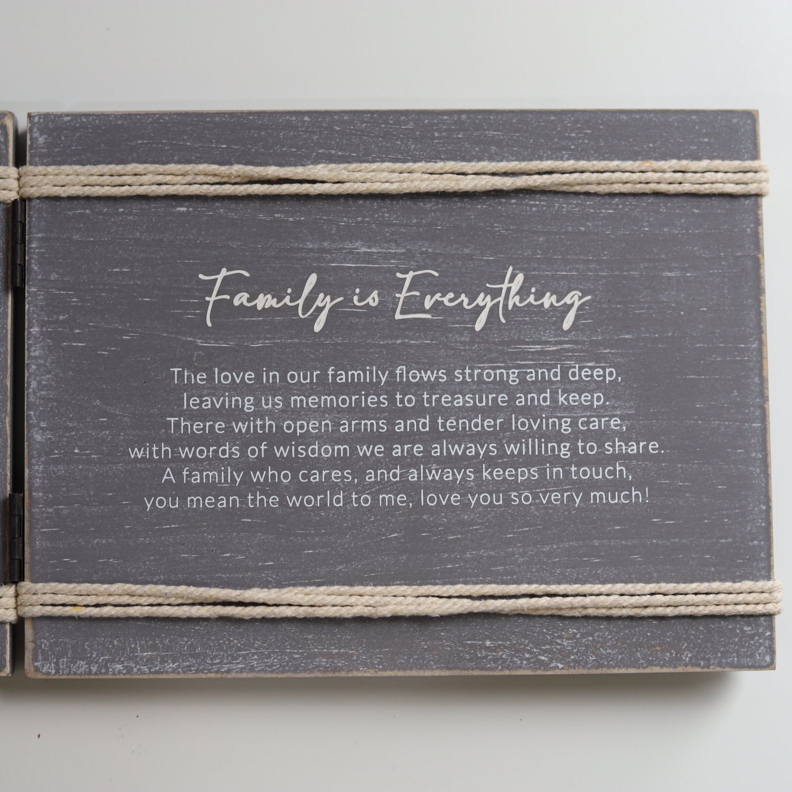 Charming vintage-inspired WDF wooden photo frame featuring a meaningful quote, Family is Everything, perfect for home decor or room decoration. This stylish picture frame complements various furniture styles and makes a thoughtful gift for any occasion. Ideal for capturing cherished memories in a timeless design. 2
