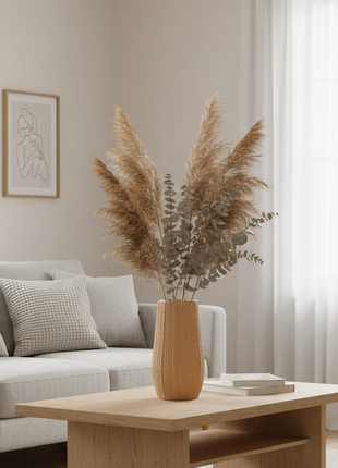 Light Brown Ceramic Bud Vase - Modern Nordic Style Speckled Table Centerpiece