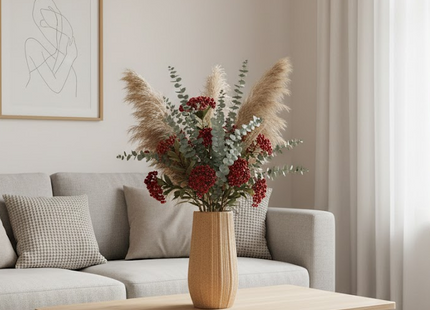 Light Brown Ceramic Bud Vase - Modern Nordic Style Speckled Table Centerpiece