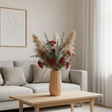 Light Brown Ceramic Bud Vase - Modern Nordic Style Speckled Table Centerpiece