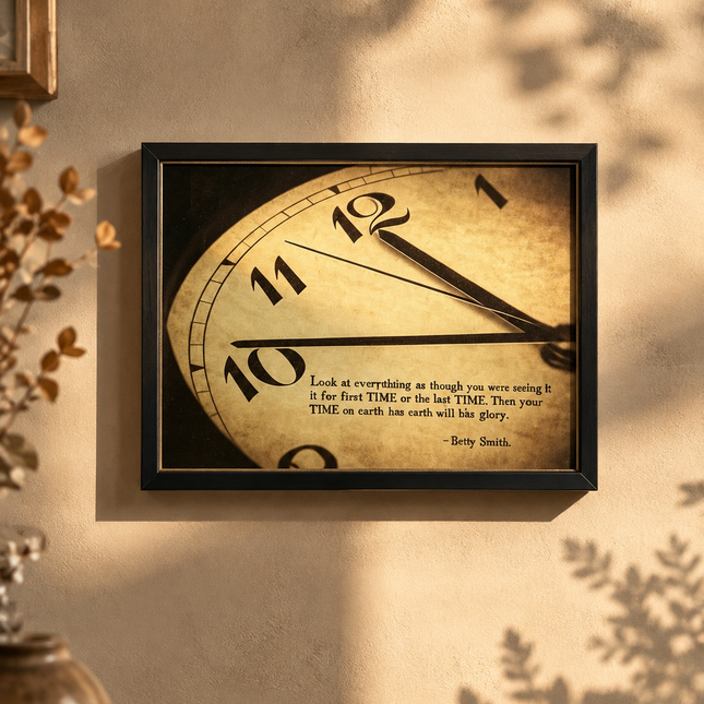 Clock Desk Plaque - See Everything First & Last Time Quote